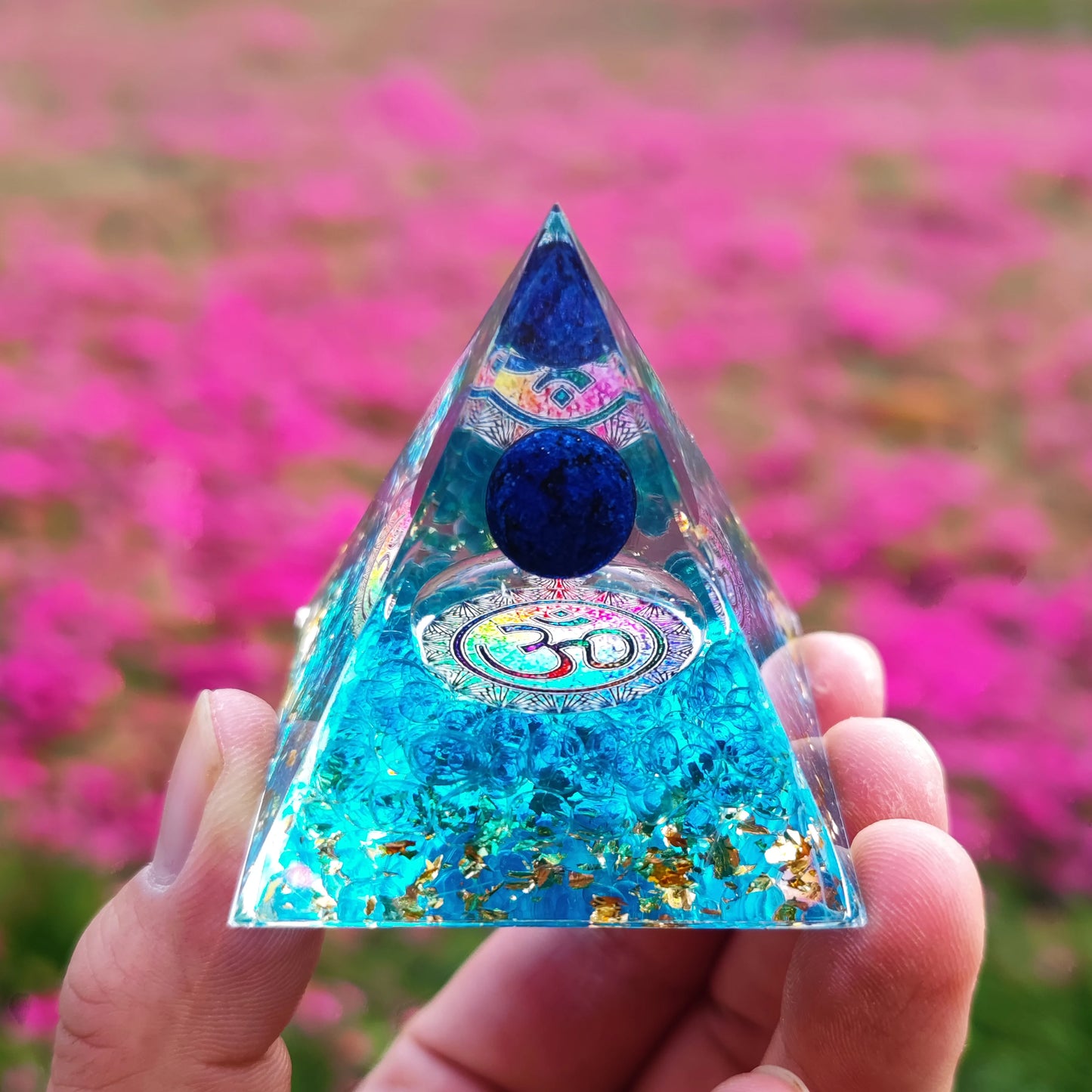 Natural stone amethyst crystalEnergy Generator Orgone Pyramid for E-Energy Protection Healing meditation orgonite crystal chakra