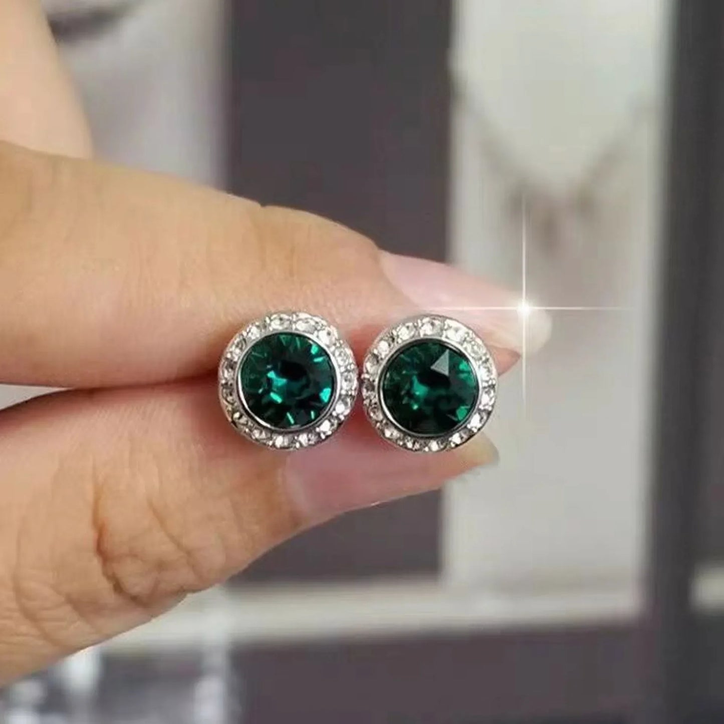 2025 New Original Round Water Drop Crystal High Jewelry Set Fashion Dazzling Women's Bracelet Earring Necklace Ring Wedding Gift