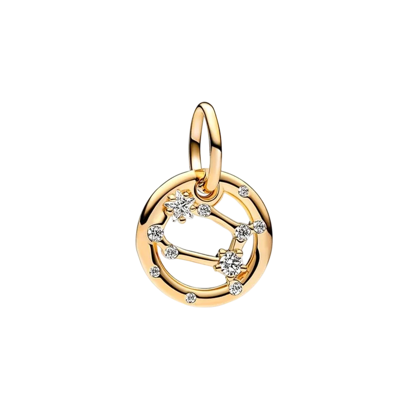 Plaqué or étincelant 12 signes du zodiaque breloque perles pendentif ajusté Original Bracelet en argent perles de collier pour bricolage bijoux femmes cadeau