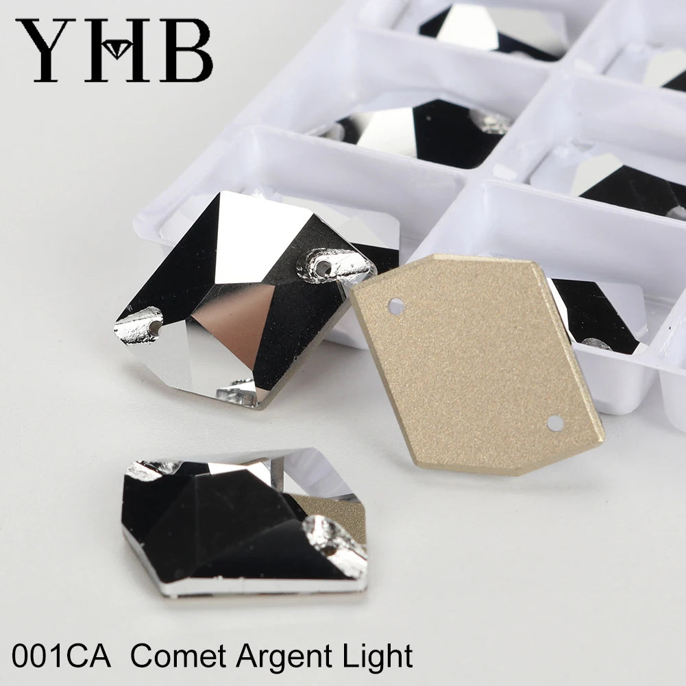 YHB Top Quality Cosmic Glass Crystal AB Moonlight Sewing Stones Flatback Sew on Rhinestones For Garment Clothes Bags
