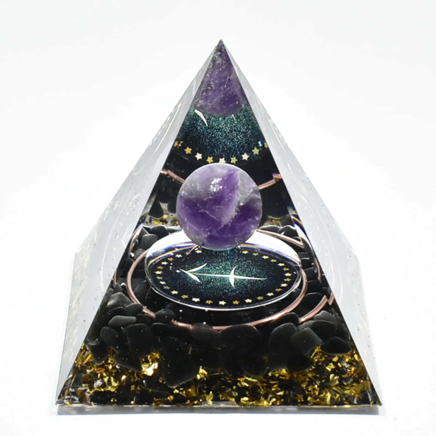 12 Zodiacs Orgone Pyramid 5cm Horoscope Healing Natural Crystal Stone Chakra Reiki Orgonite Gemstones Birthday Constellation