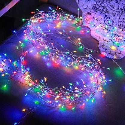 3/6M USB Power LED Firecracker String Lights Remote Control Garland Fairy Lights for Wedding Party Garden Christmas Decoration