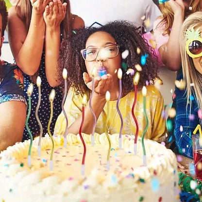 1/6boxes 15CM Curved Cake Candles Birthday Baby Shower Gender Reveal Cupcake Decorating Candle Toppers Wedding Party Decorative