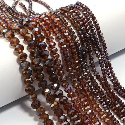 1Strand/Lot 3 4 6 8 10mm Rondelle Flat Faceted Crystal Beads Glass Spacer Beads For DIY Crafts Ornament Making Handmade Accesso