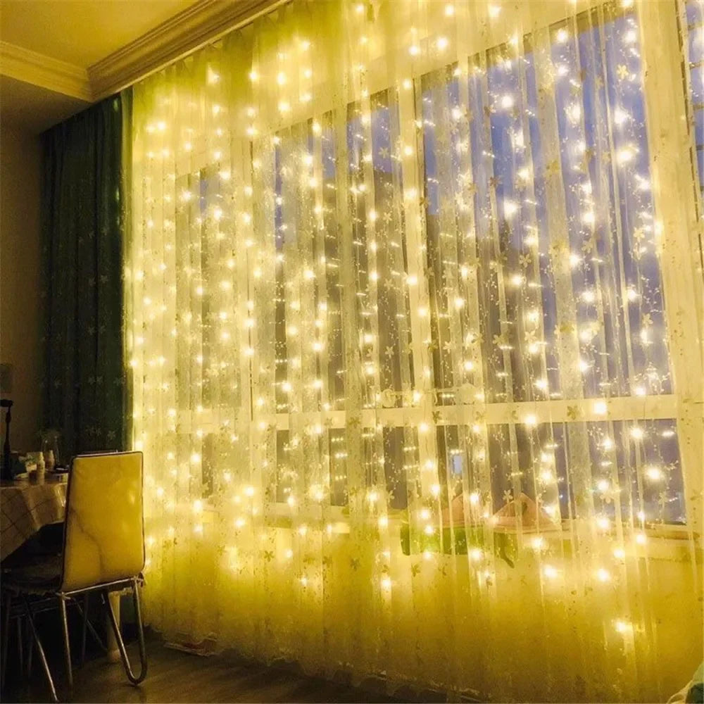 LED Curtain Lights USB Powered with Remote Control Holiday Christmas Decorations for Home Wedding Birthday Bedroom Party Lights