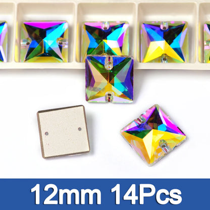 PUBRILEX Crystal AB Mix DIY Craft Supplies Needlework Sewing Gemstones Flatback Glass Strass Crystals Rhinestones For Clothing