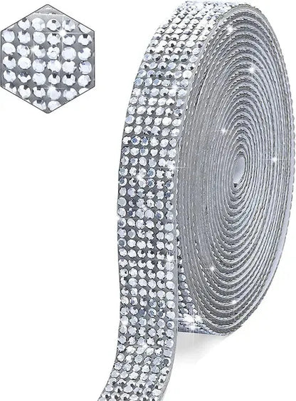 Self Adhesive Crystal Rhinestone Sticker Diamond Ribbon DIY Sticker Rhinestones Arts Crafts Car Phone Decoration Dropshipping