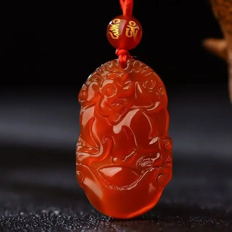 Mặt dây chuyền ngọc bích đá mã não băng mới, Mặt dây chuyền ngọc bích phong cách dân tộc cổ điển