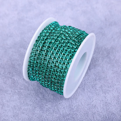 Crystal 10 Yard Rhinestones Trim Stone Cup Chain Gold Diamond Strass Decorative Applique Crystal Trimmings For Dresses