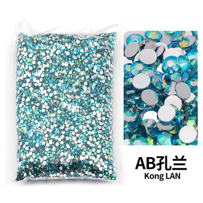 size 2mm,3mm,4mm,5mm,6mm Big Package Resin Non Hot Fix Rhinestones Bulk Wholesale Flat Crystals Nail Diy Glitters Cтразы Stone