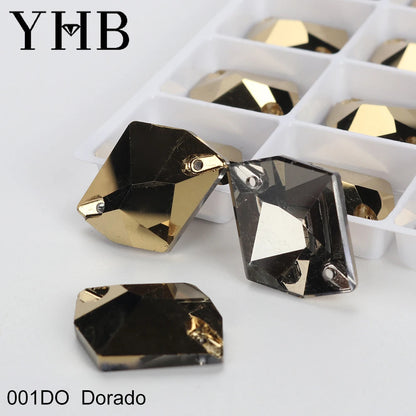 YHB Top Quality Cosmic Glass Crystal AB Moonlight Sewing Stones Flatback Sew on Rhinestones For Garment Clothes Bags
