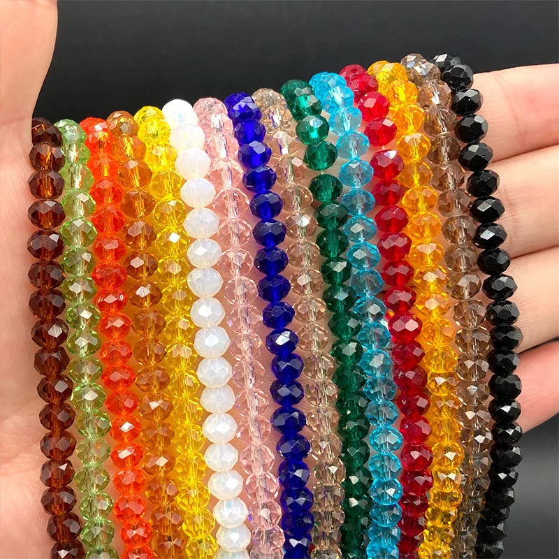 Multicolor 2 3 4 6 8mm Austria Faceted Crystal Beads Loose Spacer Round Glass Beads Bracelet DIY for Jewelry Making