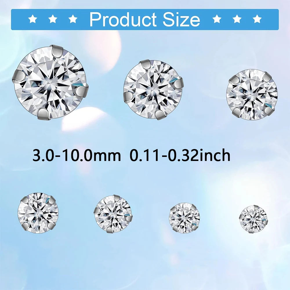 500PCS Crystal Stitching Rhinestones Stitching Rhinestones with Silver Claws 3-10 mm Glass Rhinestones for Crafts, Garment