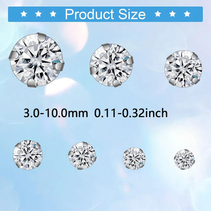 500PCS Crystal Stitching Rhinestones Stitching Rhinestones with Silver Claws 3-10 mm Glass Rhinestones for Crafts, Garment