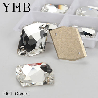 YHB Top Quality Cosmic Glass Crystal AB Moonlight Sewing Stones Flatback Sew on Rhinestones For Garment Clothes Bags