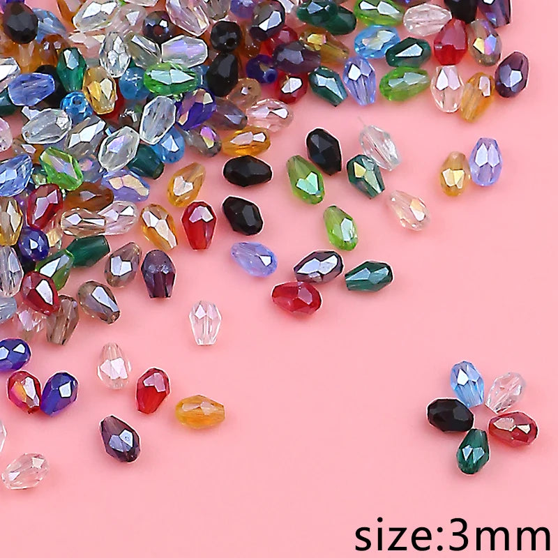 High-grade exquisite Austrian color crystal beads 3X5mm/100PCS crystal faceted beads jewelry DIY bracelet necklace accessories