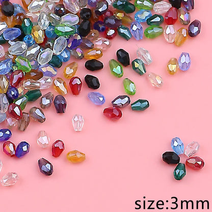High-grade exquisite Austrian color crystal beads 3X5mm/100PCS crystal faceted beads jewelry DIY bracelet necklace accessories