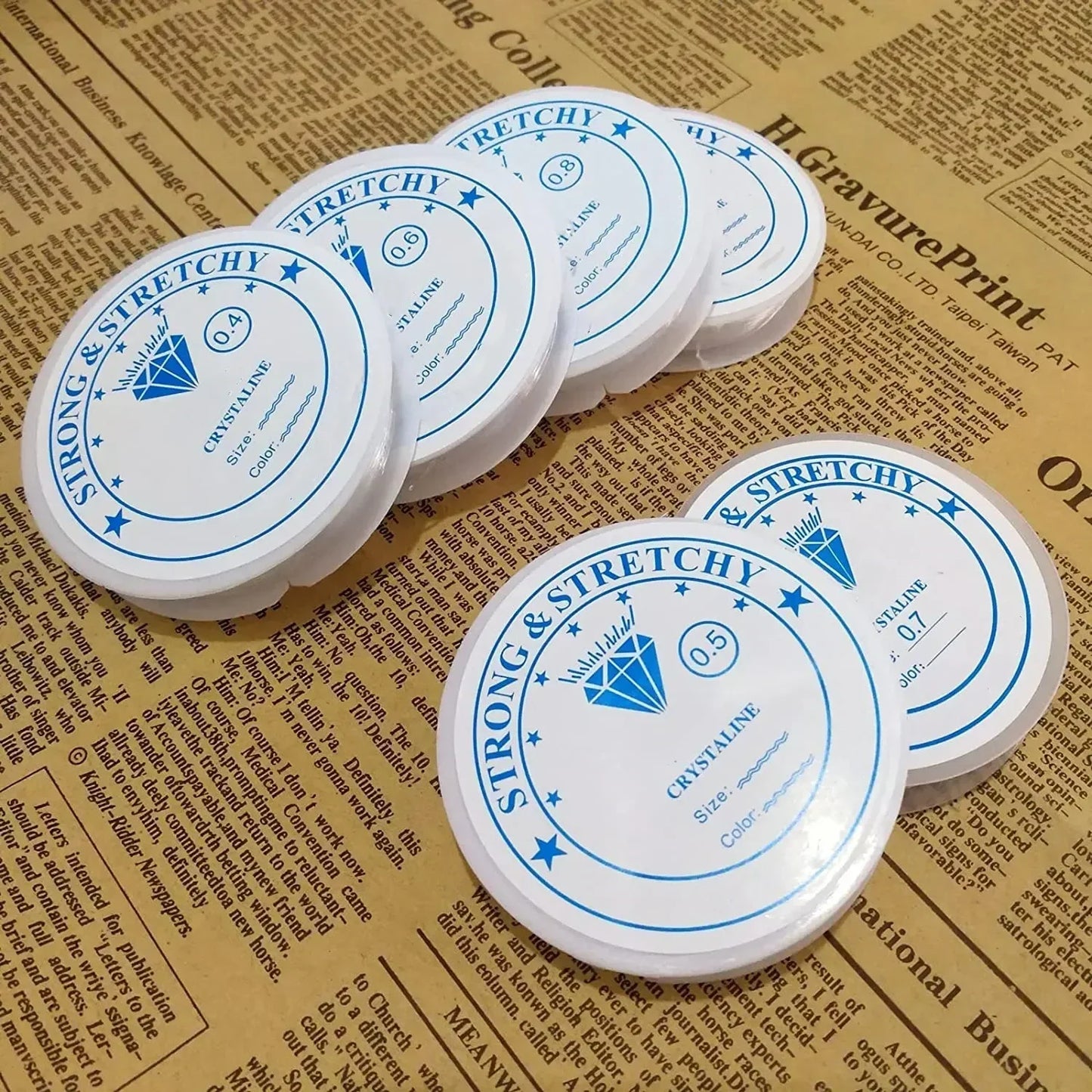 6 Rolls/1bag Elastic String for Bracelets Elastic Bracelet String Crystal String Stretch Bead Cord for DIY Jewelry Making