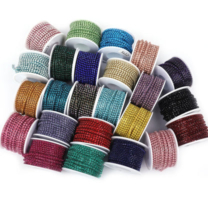 Crystal 10 Yard Rhinestones Trim Stone Cup Chain Gold Diamond Strass Decorative Applique Crystal Trimmings For Dresses