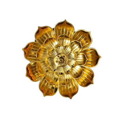 Incense Holder for Sticks Alloy Incense Burner Creative 3 levels Lotus Incense Stick Holder and Detachable Ash Catcher