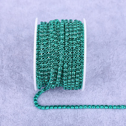 Crystal 10 Yard Rhinestones Trim Stone Cup Chain Gold Diamond Strass Decorative Applique Crystal Trimmings For Dresses