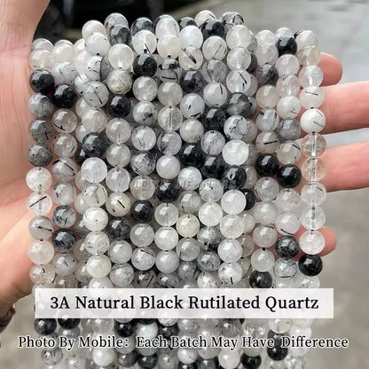 3A Natural Rock Quartz Beads Round Loose Spacer Flaws White Crystal For Jewelry Making Bracelet Necklace Diy Accessory Findings
