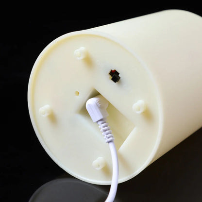 1 or 3 Pieces USB Charge Remote Control LED Decorative Moving Wick Candles,10/12.5/15 cm Rechargeable Dancing Church Candles
