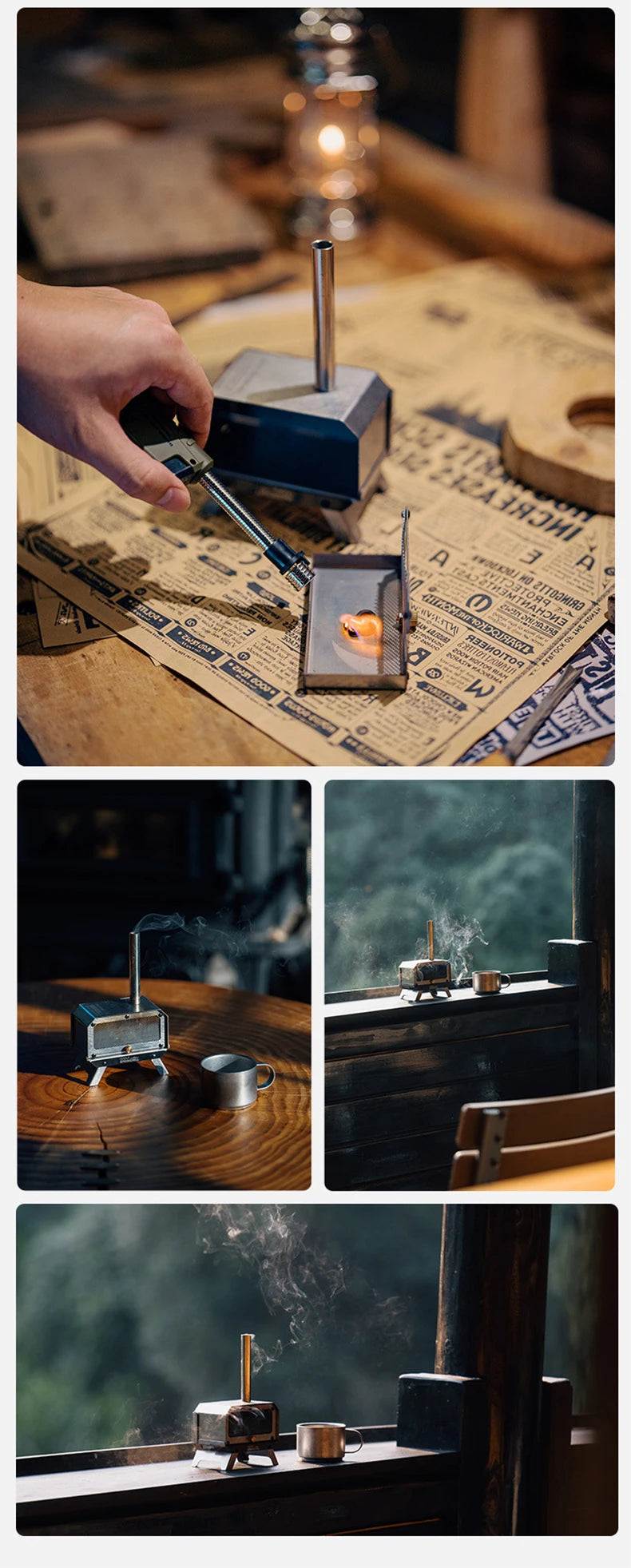 Goout Springhill Mini Woodstove Outdoor Camping Tour Incense Burner Folding Portable Stove Home Desktop Mosquito Incense Burner