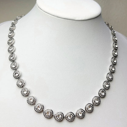 2025 New Original Round Water Drop Crystal High Jewelry Set Fashion Dazzling Women's Bracelet Earring Necklace Ring Wedding Gift