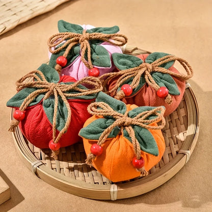 Incense Bag with Persimmon Pendant, Can Be Hung on Rearview Mirror or Car,Blessing Purse,Empty Bag Material Kit for Good Fortune