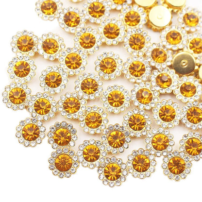 8mm-12mm Sunflower Sewing Claw Rhinestones Crystals Glass Beads Buttons Stones Sew On Rhinestone for Clothes Sewing Accessories