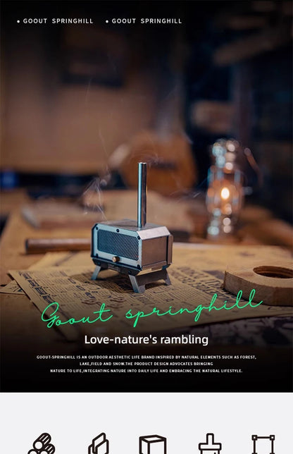 Goout Springhill Mini Woodstove Outdoor Camping Tour Incense Burner Folding Portable Stove Home Desktop Mosquito Incense Burner