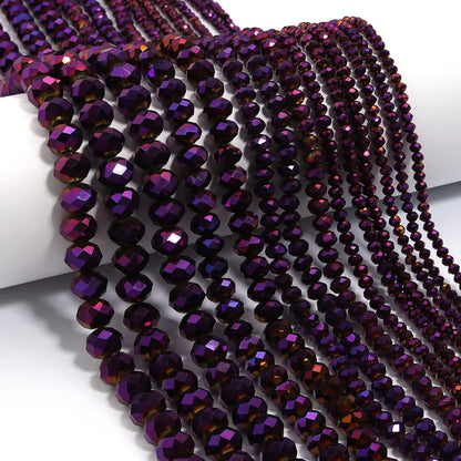 1Strand/Lot 3 4 6 8 10mm Rondelle Flat Faceted Crystal Beads Glass Spacer Beads For DIY Crafts Ornament Making Handmade Accesso