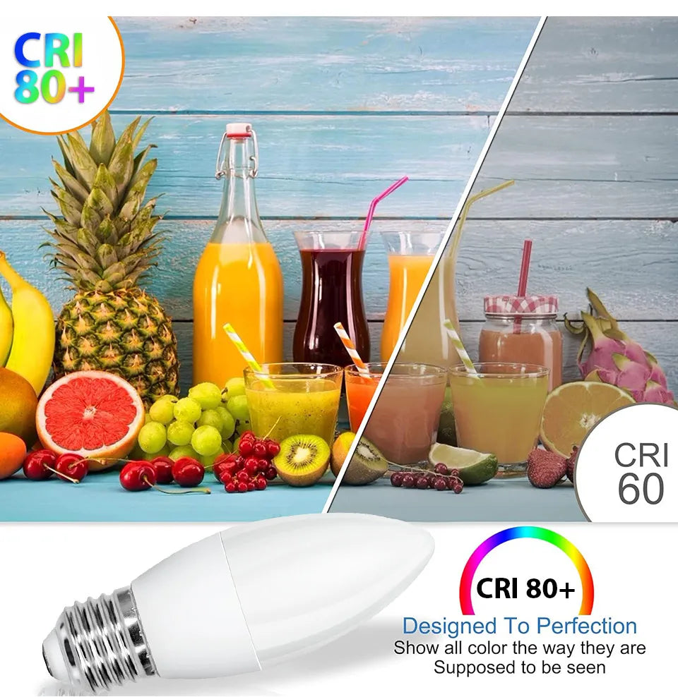 10PCS LED Candle Bulbs Light AC85-265V E14 E27 LED Candle Bulbs LED Ceiling Light Decoration LED Chandelier For Home Living Room