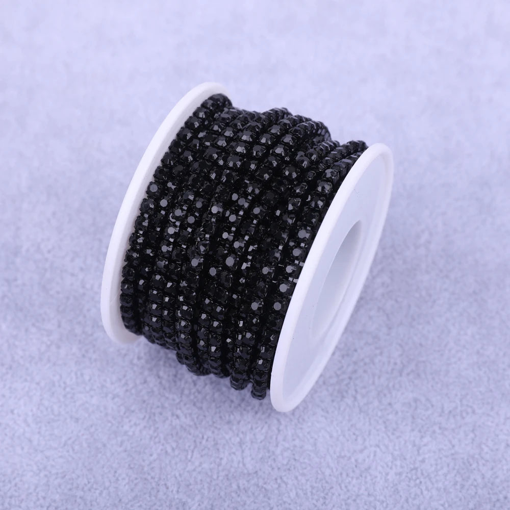 Crystal 10 Yard Rhinestones Trim Stone Cup Chain Gold Diamond Strass Decorative Applique Crystal Trimmings For Dresses