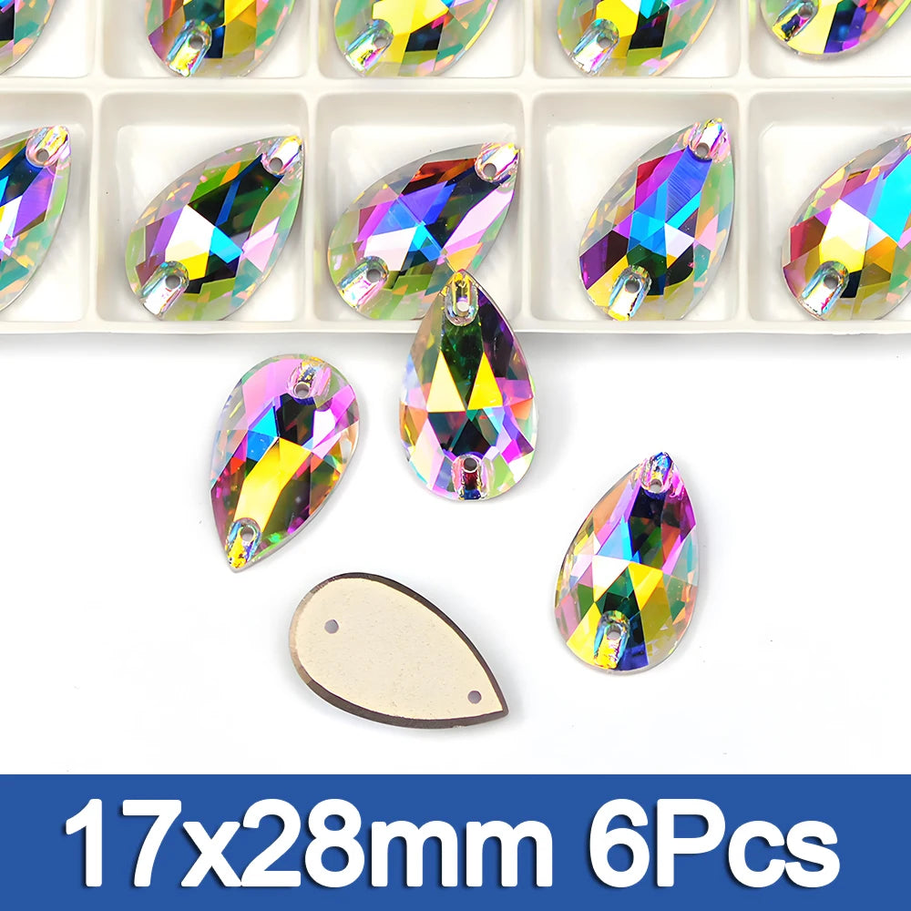 PUBRILEX Crystal AB Mix DIY Craft Supplies Needlework Sewing Gemstones Flatback Glass Strass Crystals Rhinestones For Clothing