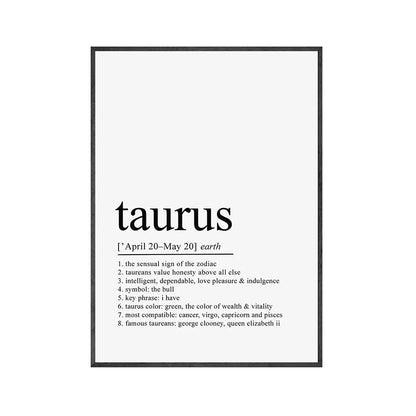 Aries Zodiac Print Zodiac Definition Horoscope Quotes Posters Prints Canvas Painting Wall Art Pictures Living Room Home Decor