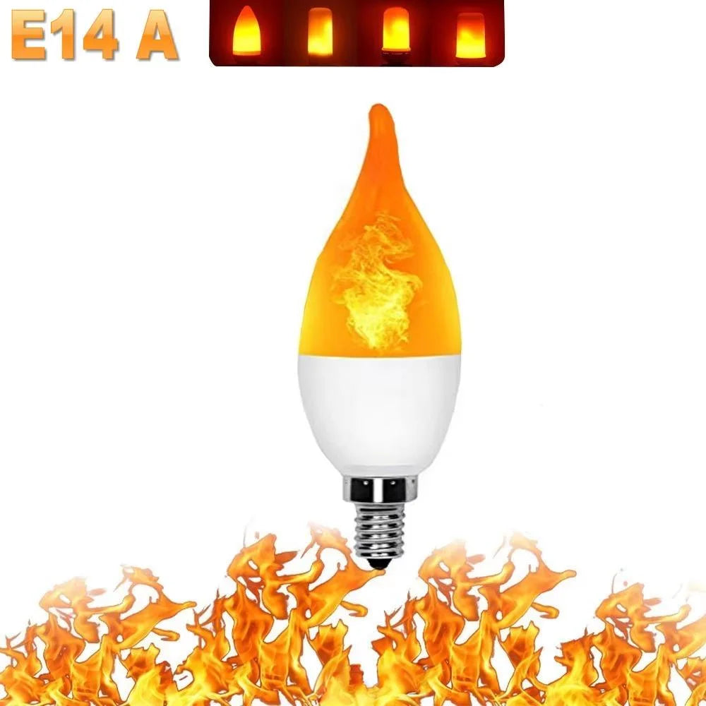 B22 E27 LED Flame Effect Light Bulb 4 Modes Flickering Fire Simulation for Party KTV Festival Garden Home Decor Outdoor Lighting
