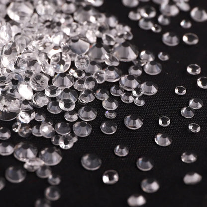 SS3-SS20 Mix Size Glitter Glass Round Rhinestones Silver Bottom Non Hotfix Small Size Crystal For Nail Art Clothes Decoration