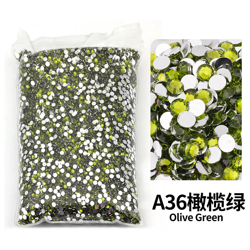 size 2mm,3mm,4mm,5mm,6mm Big Package Resin Non Hot Fix Rhinestones Bulk Wholesale Flat Crystals Nail Diy Glitters Cтразы Stone