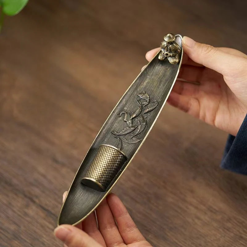 Creative Incense Holder Aromatherapy Ornament Incense Holder Boat Old Men Fishing Japanese Style Incense Stick Burner Home Decor