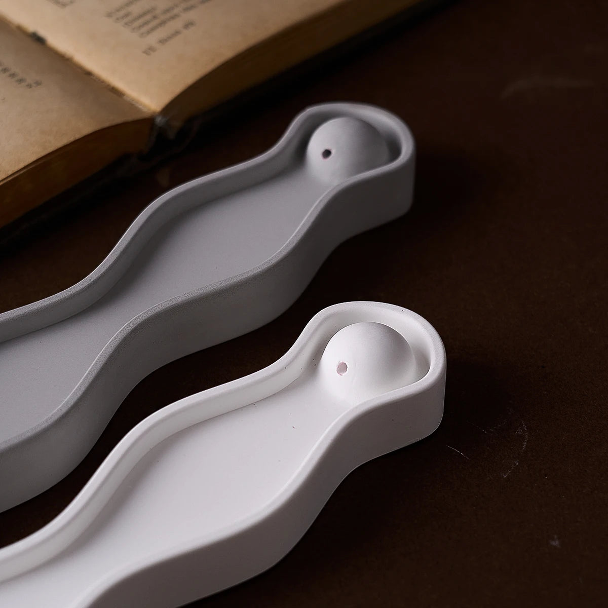 Wave Long Incense Insert Tray Silicone Mold DIY Incense Sticks Base Casting Molds Plaster Epoxy Resin Craft Making Home Decor