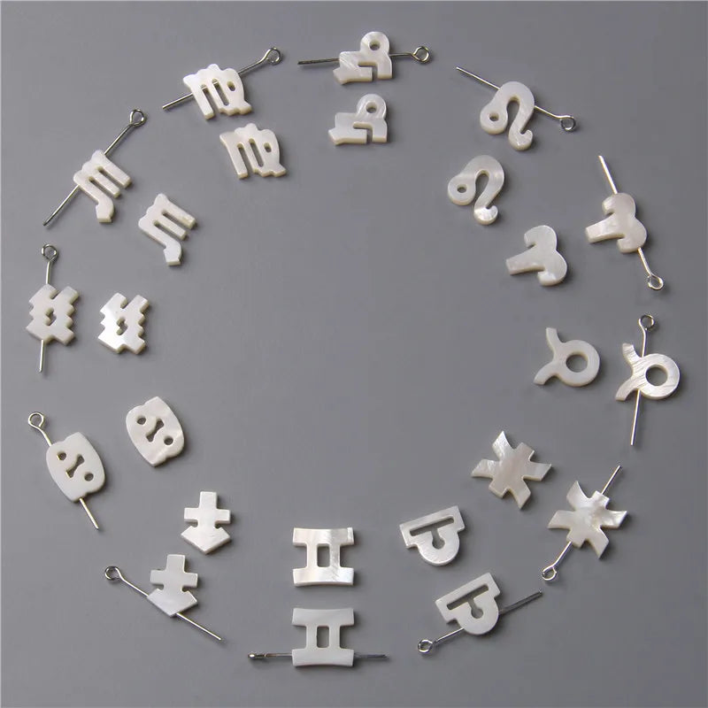 10PCS/lot 12 Constellation Horoscope Charms Beads 12 Zodiac Signs Multistyle Beads for DIY Couples Bracelets Jewelry Making