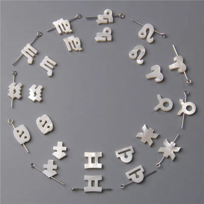 10PCS/lot 12 Constellation Horoscope Charms Beads 12 Zodiac Signs Multistyle Beads for DIY Couples Bracelets Jewelry Making