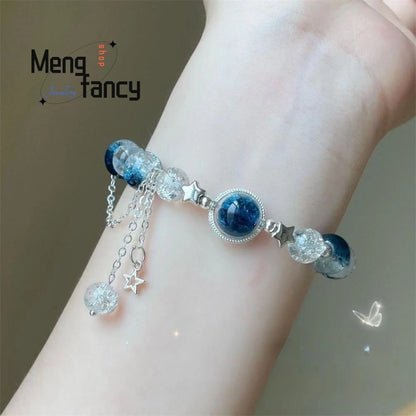 Natural Black Obsidian Black Hair Crystal Milky Way Bracelet Exquisite High-grade Fashion Jewelry Sexy Young Girls Holiday Gifts