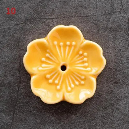 Cherry Blossom Incense Burner Home Ceramic Decor  Stick Holder Aromatherapy Censer Office Teahouse Ornament