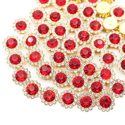 8mm-12mm Sunflower Sewing Claw Rhinestones Crystals Glass Beads Buttons Stones Sew On Rhinestone for Clothes Sewing Accessories