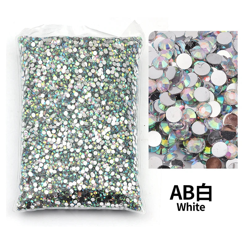 Big Package 2-6mm Resin Non Hot Fix Rhinestones Bulk Wholesale Flat Back Plastic Crystals Nail Diy Glitters Cтразы Stone
