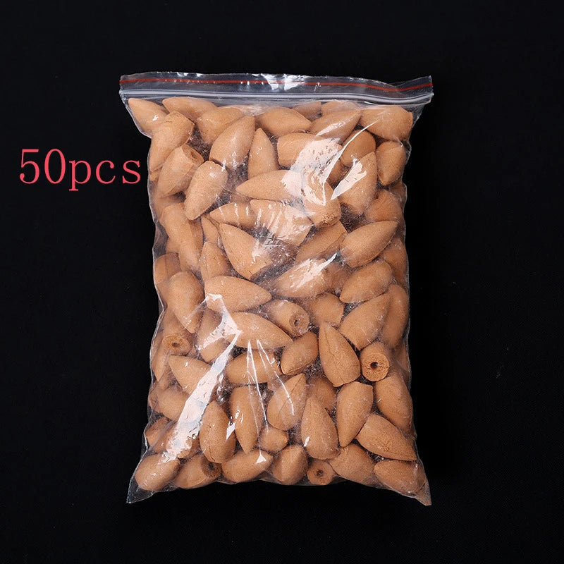 Mixed Waterfall Smoke Backflow Natural Incense Cone Incense Sandal Lavender Multi-scented Suitable for Places Tea Room Yoga Room