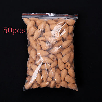 Mixed Waterfall Smoke Backflow Natural Incense Cone Incense Sandal Lavender Multi-scented Suitable for Places Tea Room Yoga Room